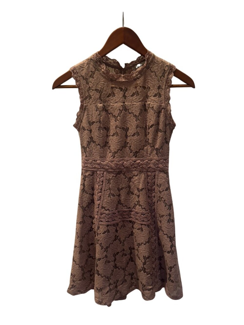 Altar'd State Mauve/Rose Lace Overlay Dress - Size XS